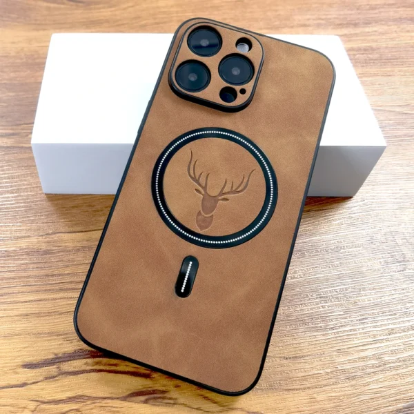 Luxury Leather Deer Case For iPhone 15 14 13 12 11 Pro Max 15Pro 14Pro 13Pro ProMax